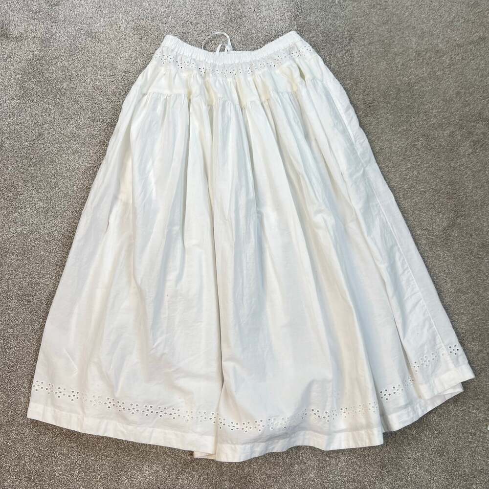 Free People Gesibelle Cotton Eyelet Tie Front Sleeveless Vest Maxi Skirt Set M - Picture 8 of 14